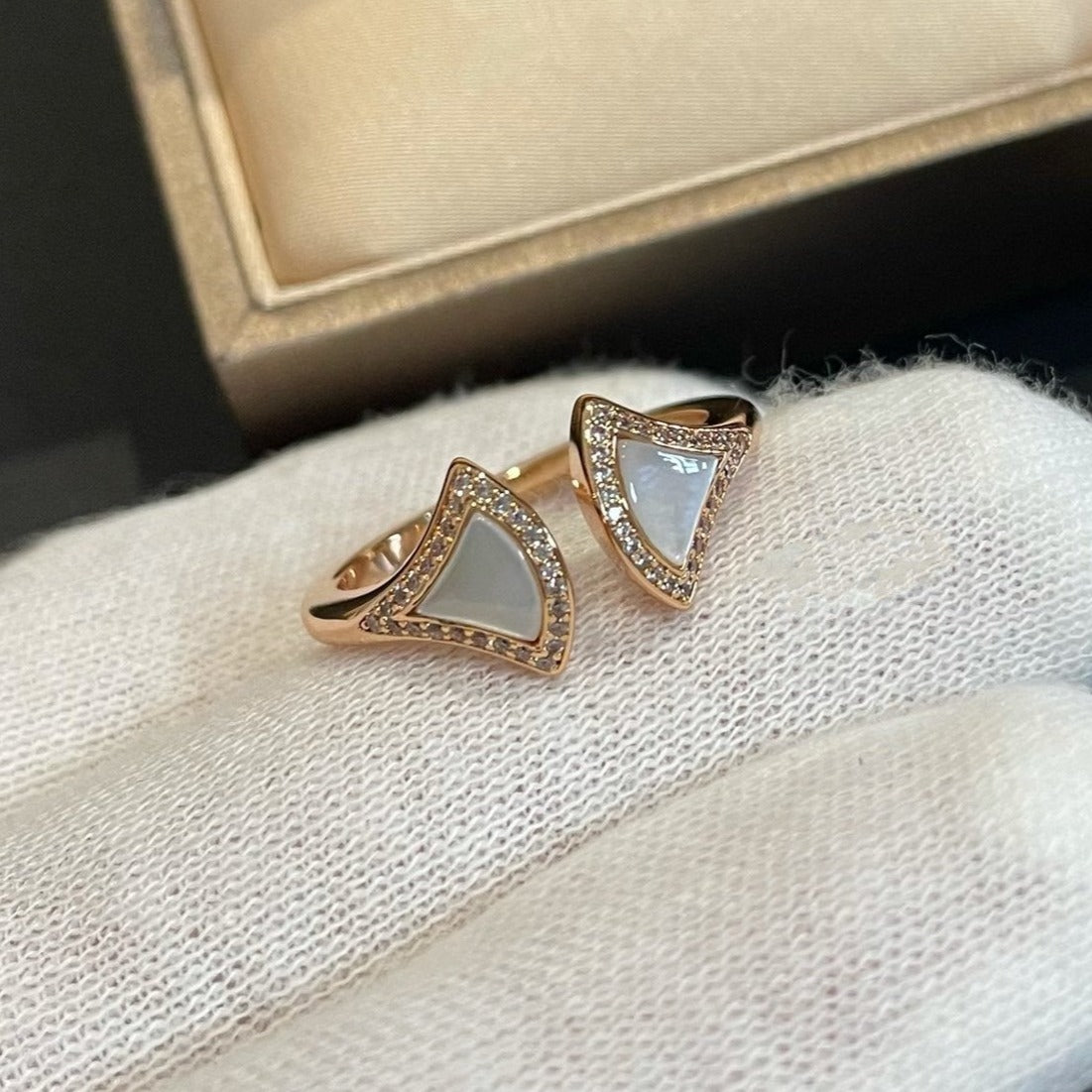 [⭐Luxery]DREAM MOP DIAMOND OPEN RING