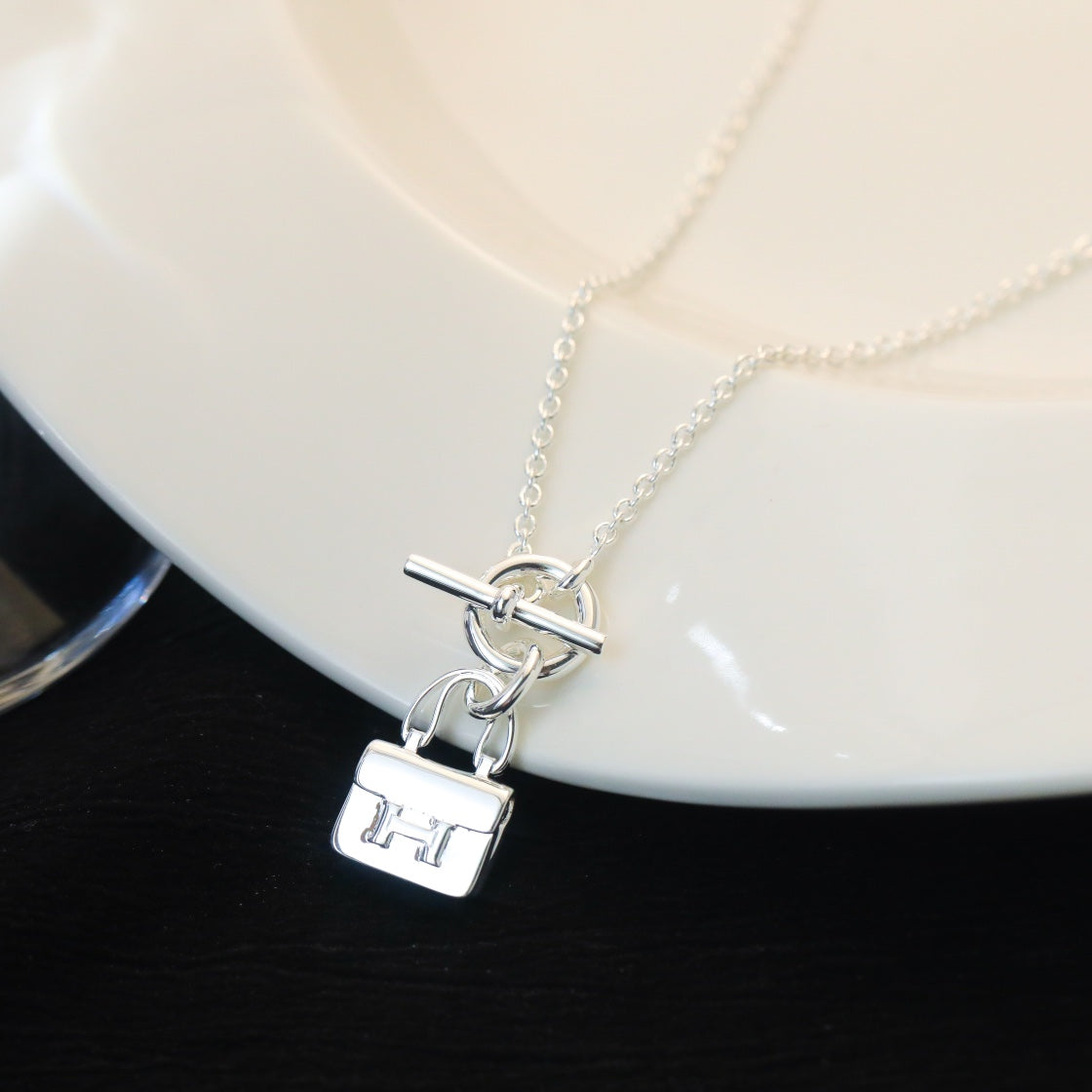 [⭐Luxery]POP H PEDANT SILVER NECKLACE