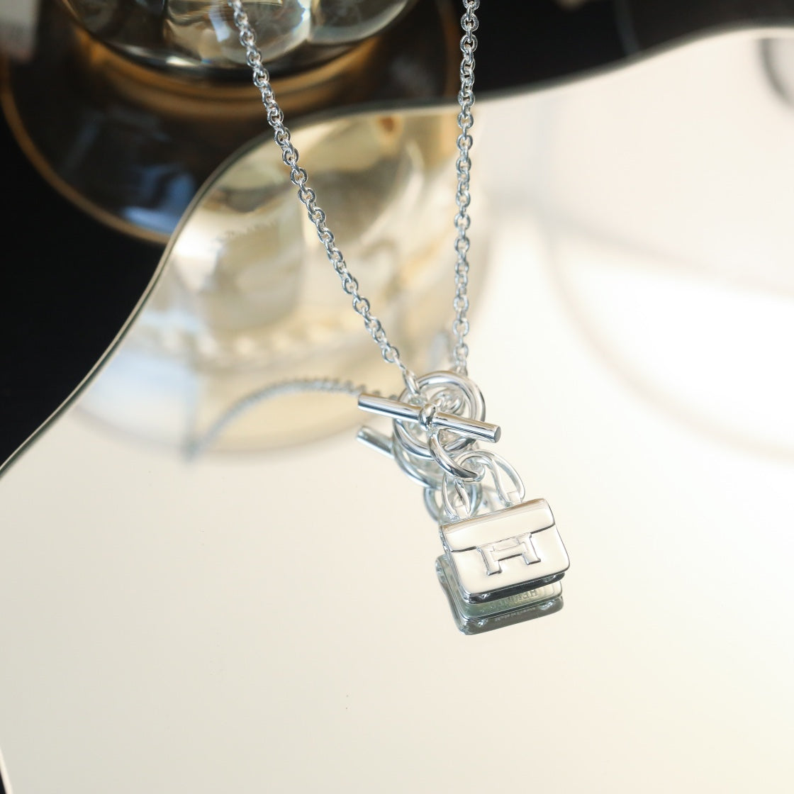 [⭐Luxery]POP H PEDANT SILVER NECKLACE