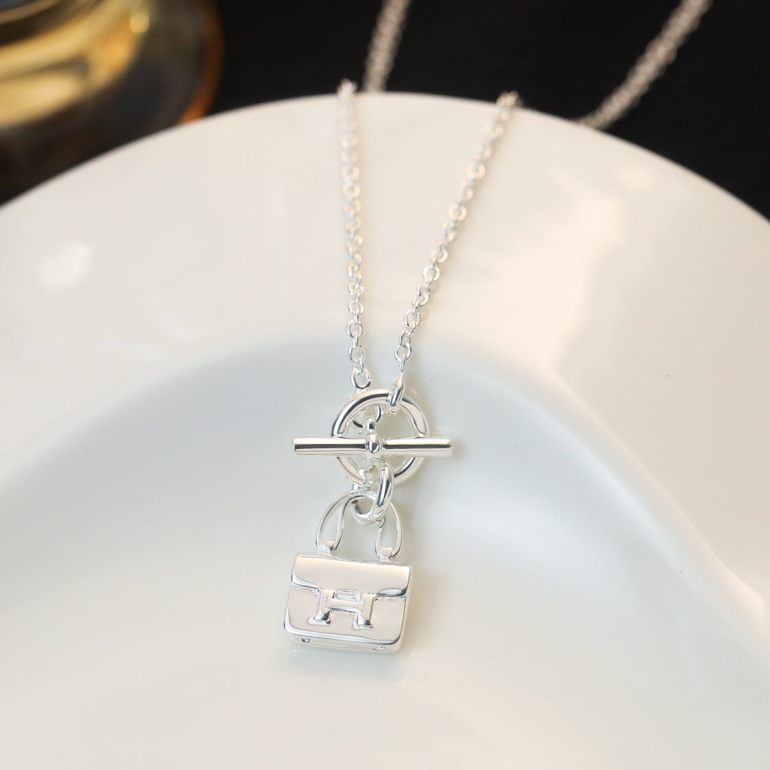 [⭐Luxery]POP H PEDANT SILVER NECKLACE