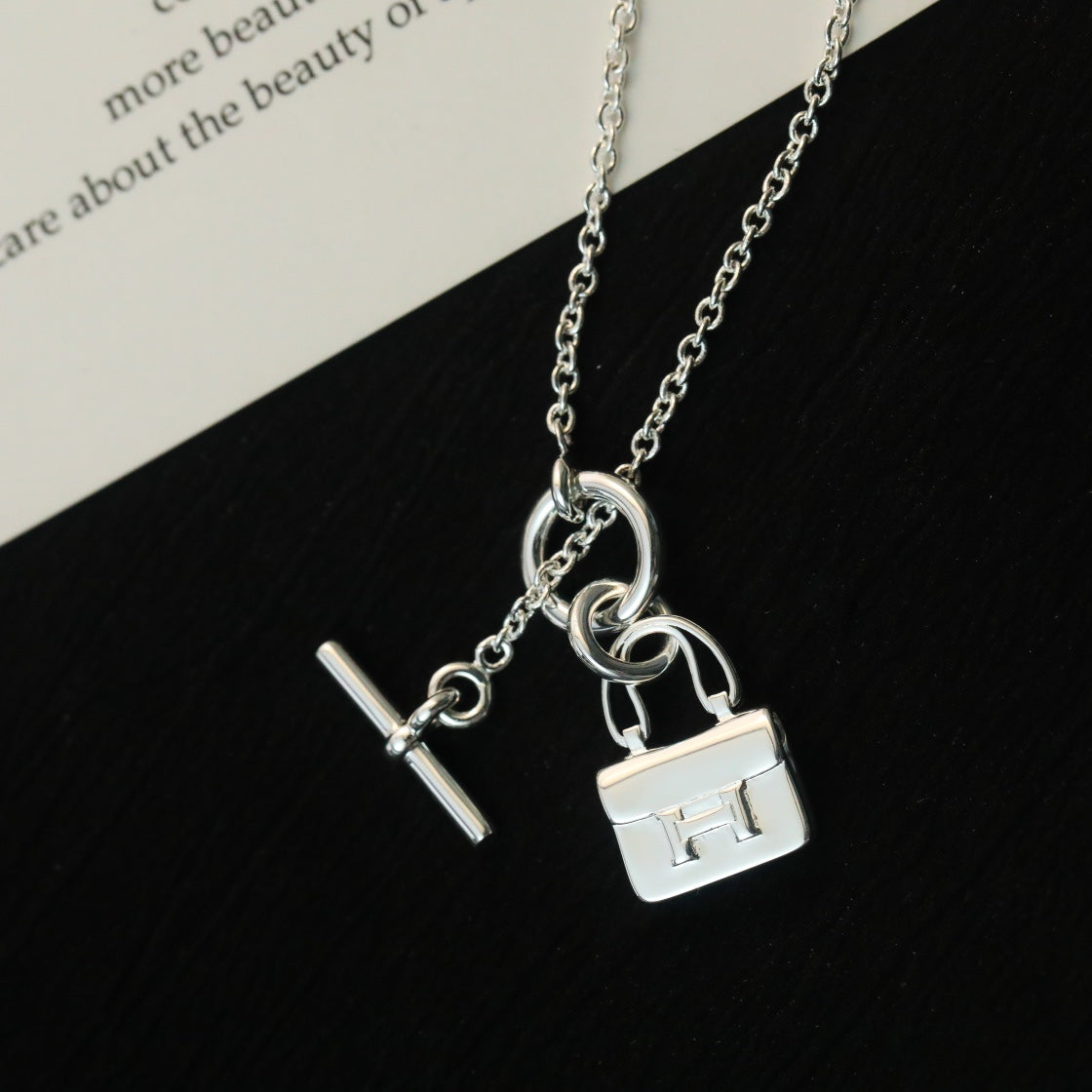 [⭐Luxery]POP H PEDANT SILVER NECKLACE