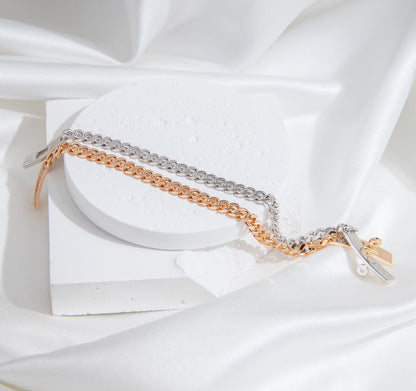 [⭐Luxery]KELLY CHAIN SILVER DIAMOND BRACELET