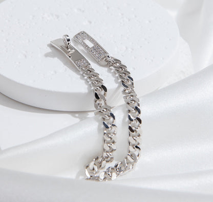 [⭐Luxery]KELLY CHAIN SILVER DIAMOND BRACELET