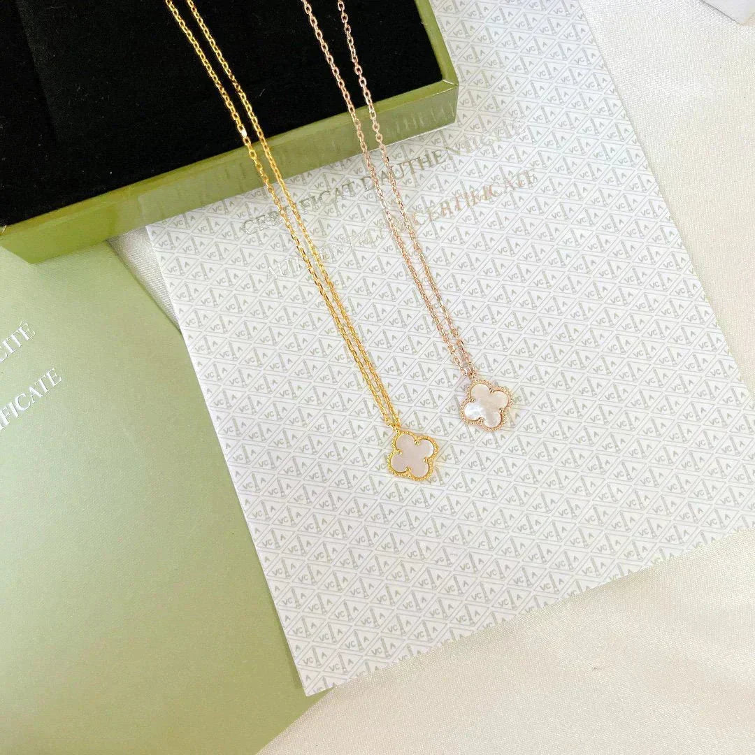 [⭐Luxery]CLOVER MINI 9.5MM WHITE MOTHER-OF-PEARL NECKLACE