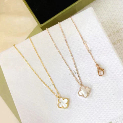 [⭐Luxery]CLOVER MINI 9.5MM WHITE MOTHER-OF-PEARL NECKLACE
