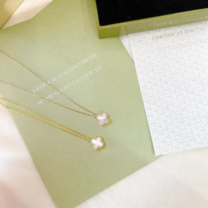[⭐Luxery]CLOVER MINI 9.5MM WHITE MOTHER-OF-PEARL NECKLACE