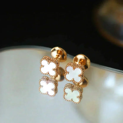 [⭐Luxery]CLOVER MINI 9.5MM WHITE MOP EARRINGS