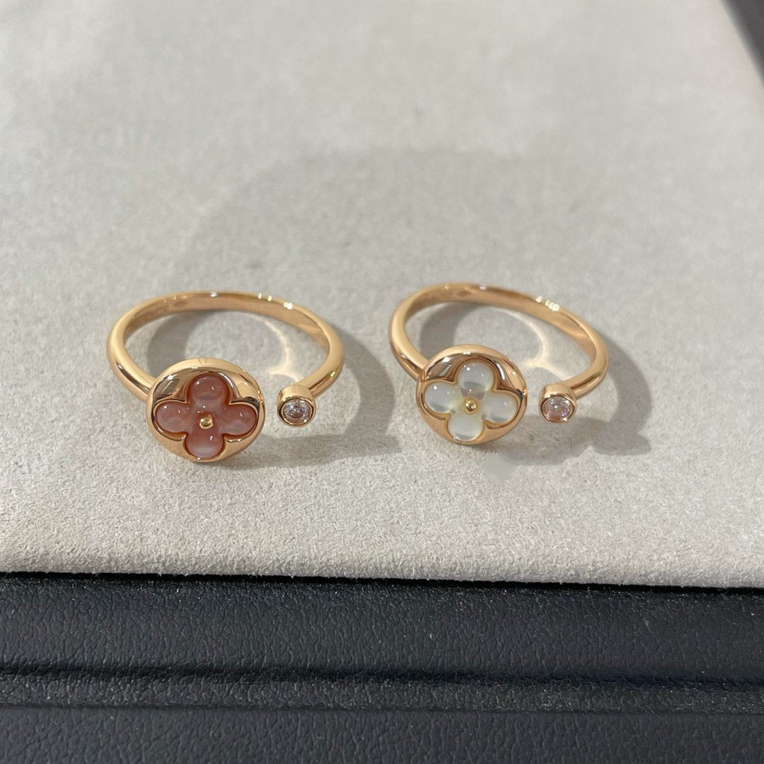 [⭐Luxery]SUN 1 DIAMOND PINK MOP RING
