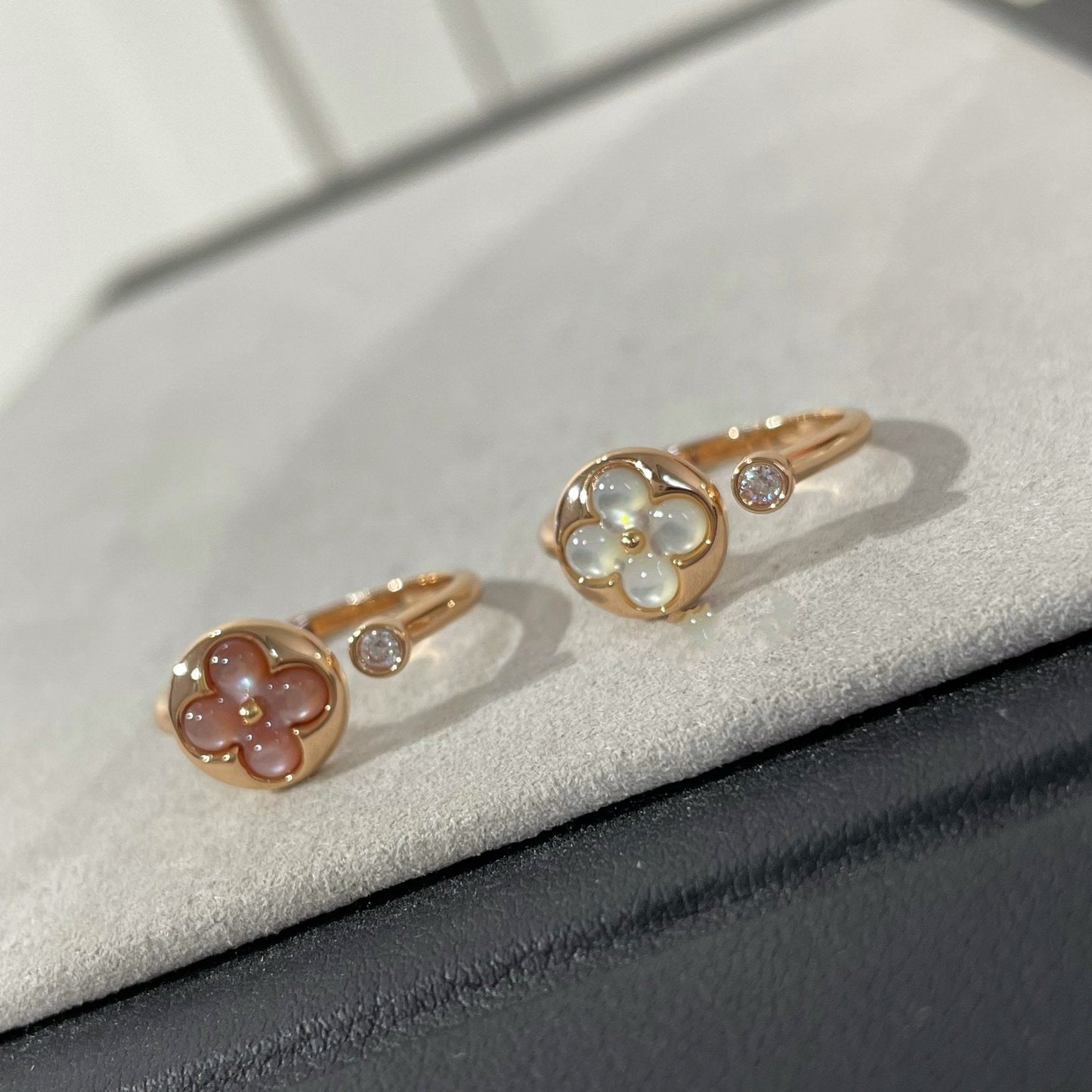 [⭐Luxery]SUN 1 DIAMOND PINK MOP RING