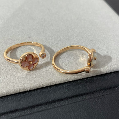 [⭐Luxery]SUN 1 DIAMOND PINK MOP RING