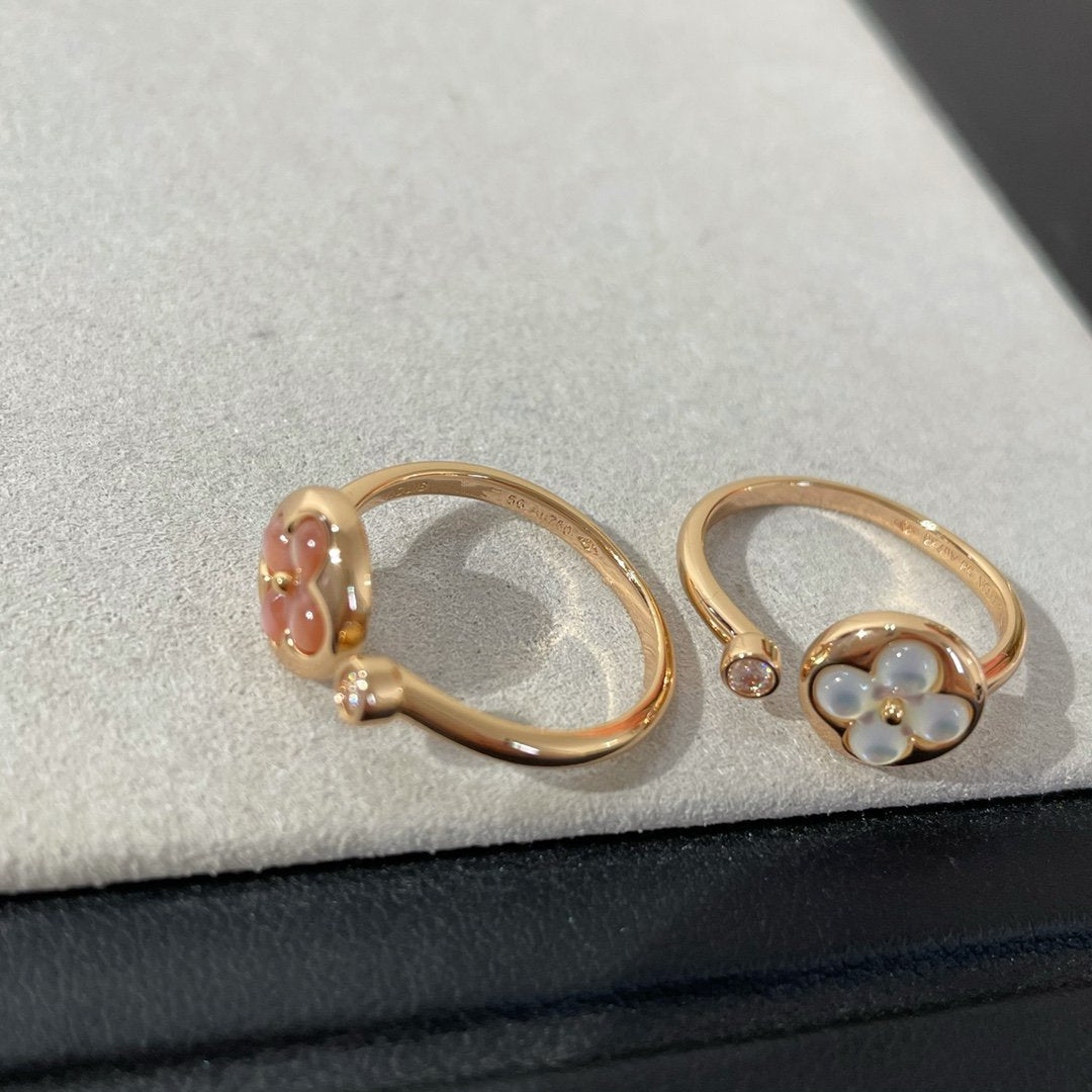 [⭐Luxery]SUN 1 DIAMOND PINK MOP RING