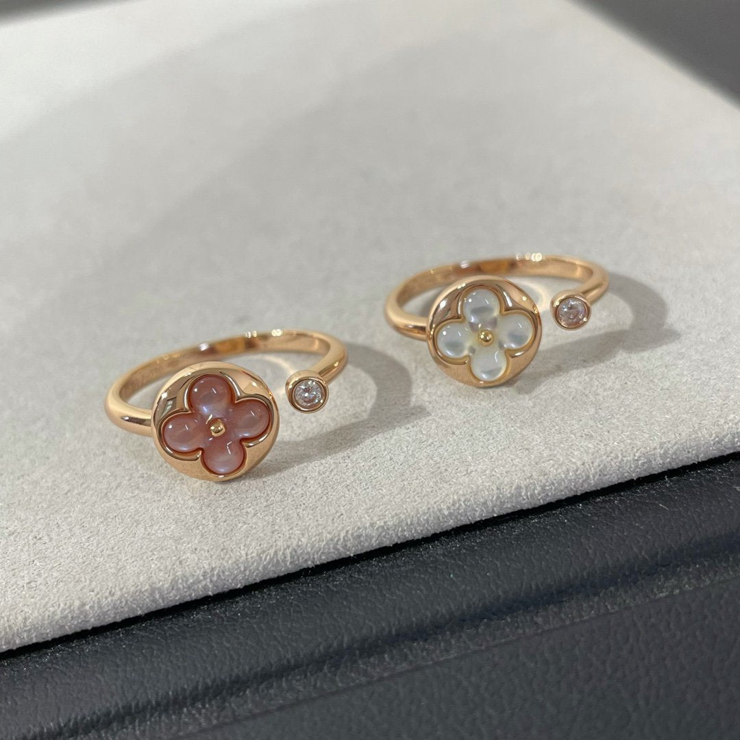 [⭐Luxery]SUN 1 DIAMOND PINK MOP RING