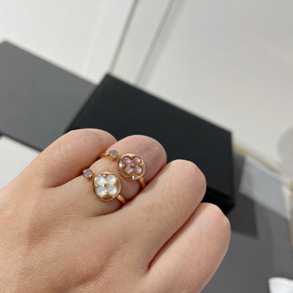 [⭐Luxery]SUN 1 DIAMOND PINK MOP RING