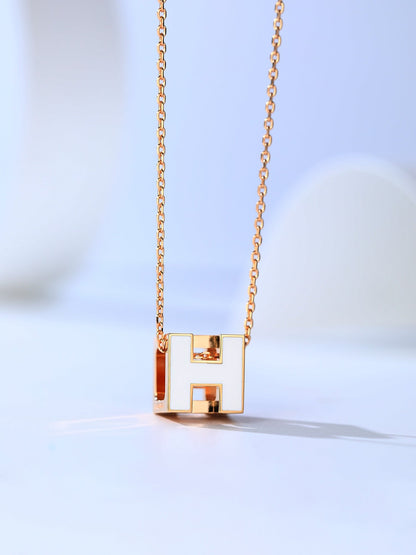 [⭐Luxery]H CAGE PINK GOLD NECKLACE