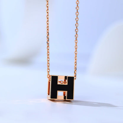 [⭐Luxery]H CAGE PINK GOLD NECKLACE