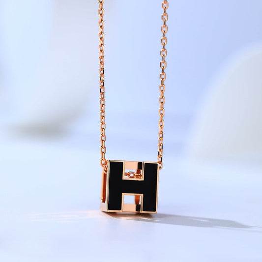 [⭐Luxery]H CAGE PINK GOLD NECKLACE