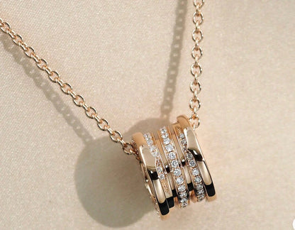 [⭐Luxery]ZERO 1 PINK GOLD DIAMOND NECKLACE