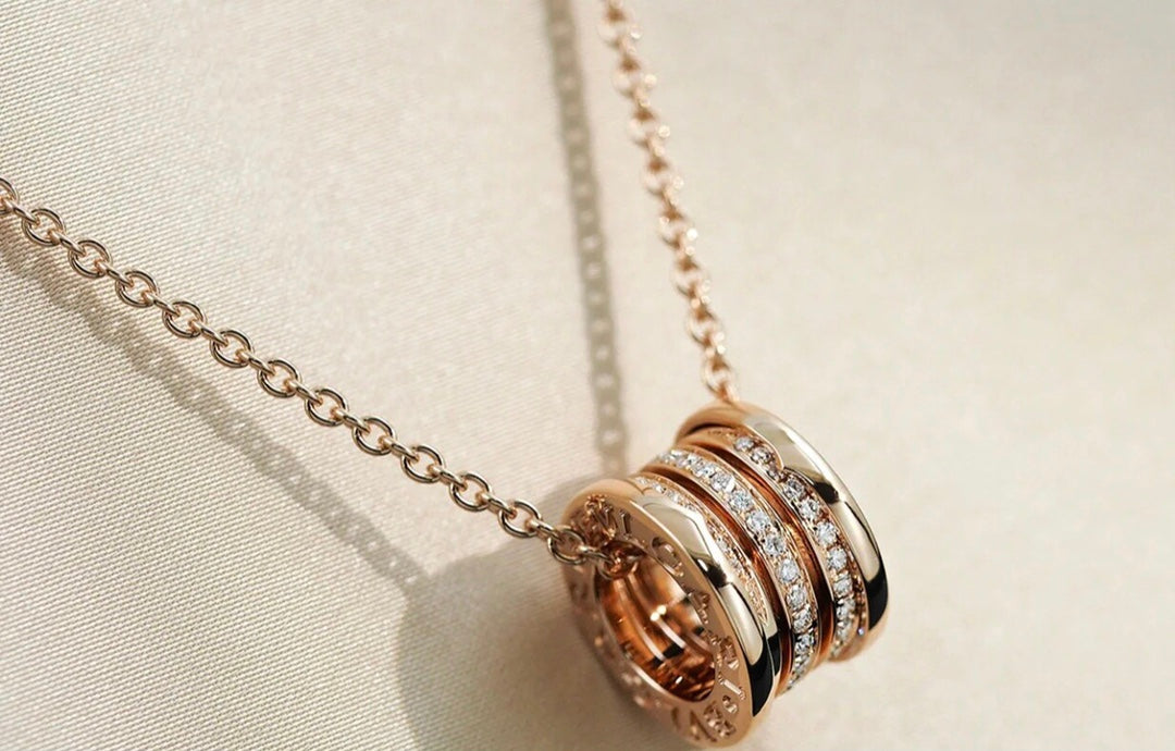 [⭐Luxery]ZERO 1 PINK GOLD DIAMOND NECKLACE