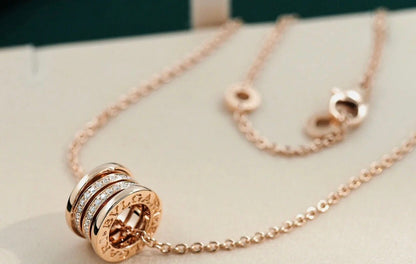 [⭐Luxery]ZERO 1 PINK GOLD DIAMOND NECKLACE