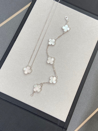 [⭐Luxery]CLOVER WHITE PEARL MOP 5 MOTIF BRACELET COLLECTION