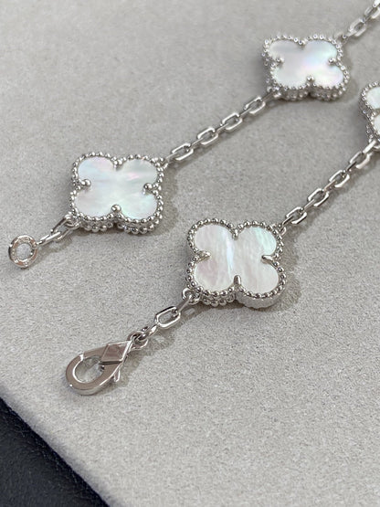 [⭐Luxery]CLOVER WHITE PEARL MOP 5 MOTIF BRACELET COLLECTION