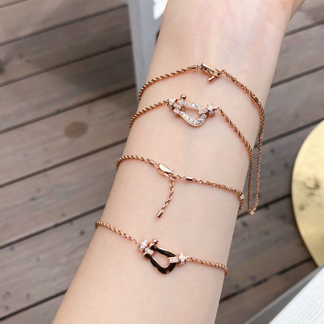 [⭐Luxery]FORCE 10 PINK GOLD DIAMOND NECKLACE