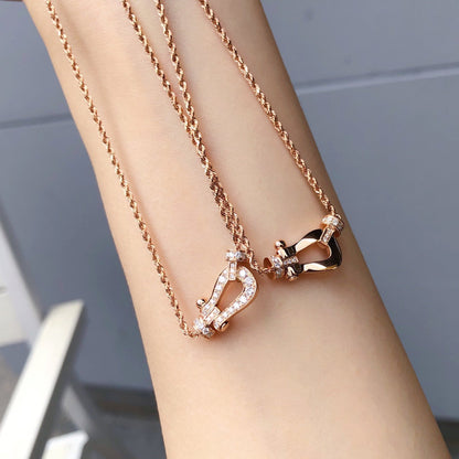 [⭐Luxery]FORCE 10 PINK GOLD DIAMOND NECKLACE