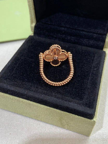 [⭐Luxery]CLOVER RIVERSIBLE ROSE GOLD RING