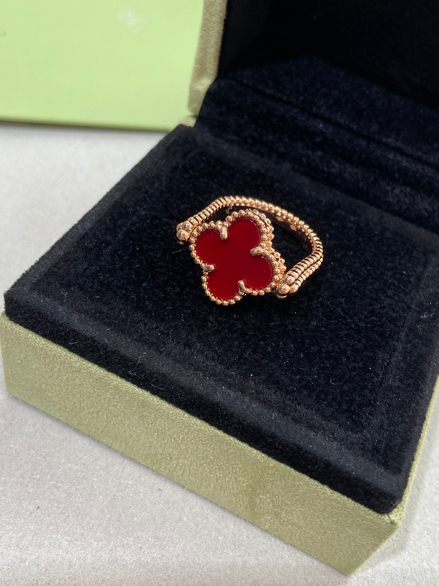 [⭐Luxery]CLOVER RIVERSIBLE ROSE GOLD RING