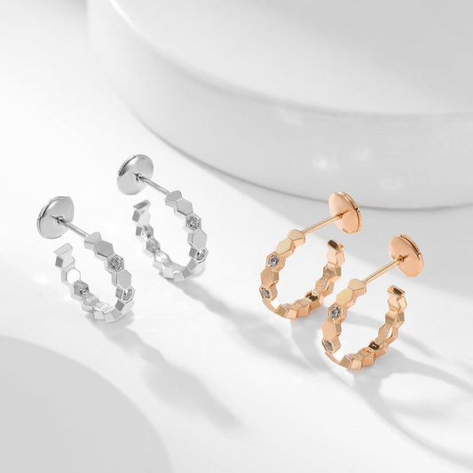 [⭐Luxery]BEE LOVE DIAMOND HOOP EARRINGS