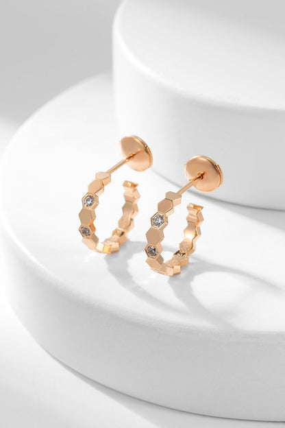 [⭐Luxery]BEE LOVE DIAMOND HOOP EARRINGS