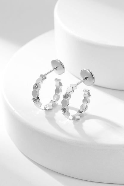 [⭐Luxery]BEE LOVE DIAMOND HOOP EARRINGS