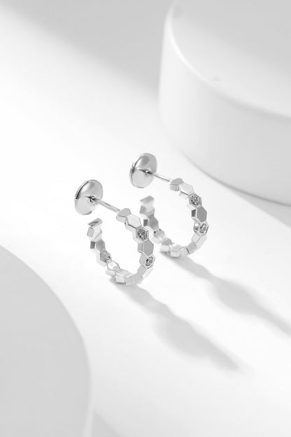 [⭐Luxery]BEE LOVE DIAMOND HOOP EARRINGS