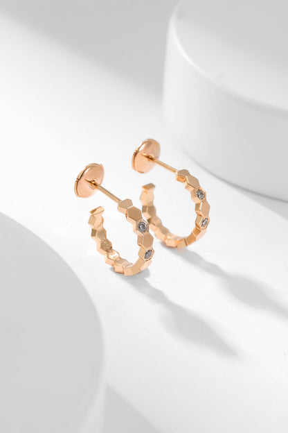 [⭐Luxery]BEE LOVE DIAMOND HOOP EARRINGS
