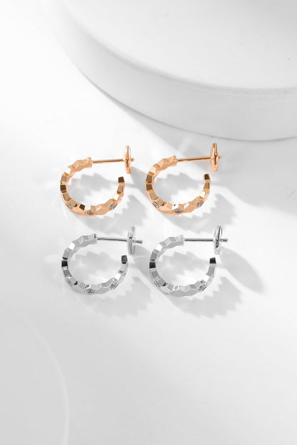 [⭐Luxery]BEE LOVE DIAMOND HOOP EARRINGS