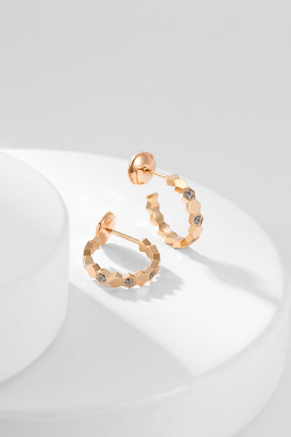 [⭐Luxery]BEE LOVE DIAMOND HOOP EARRINGS