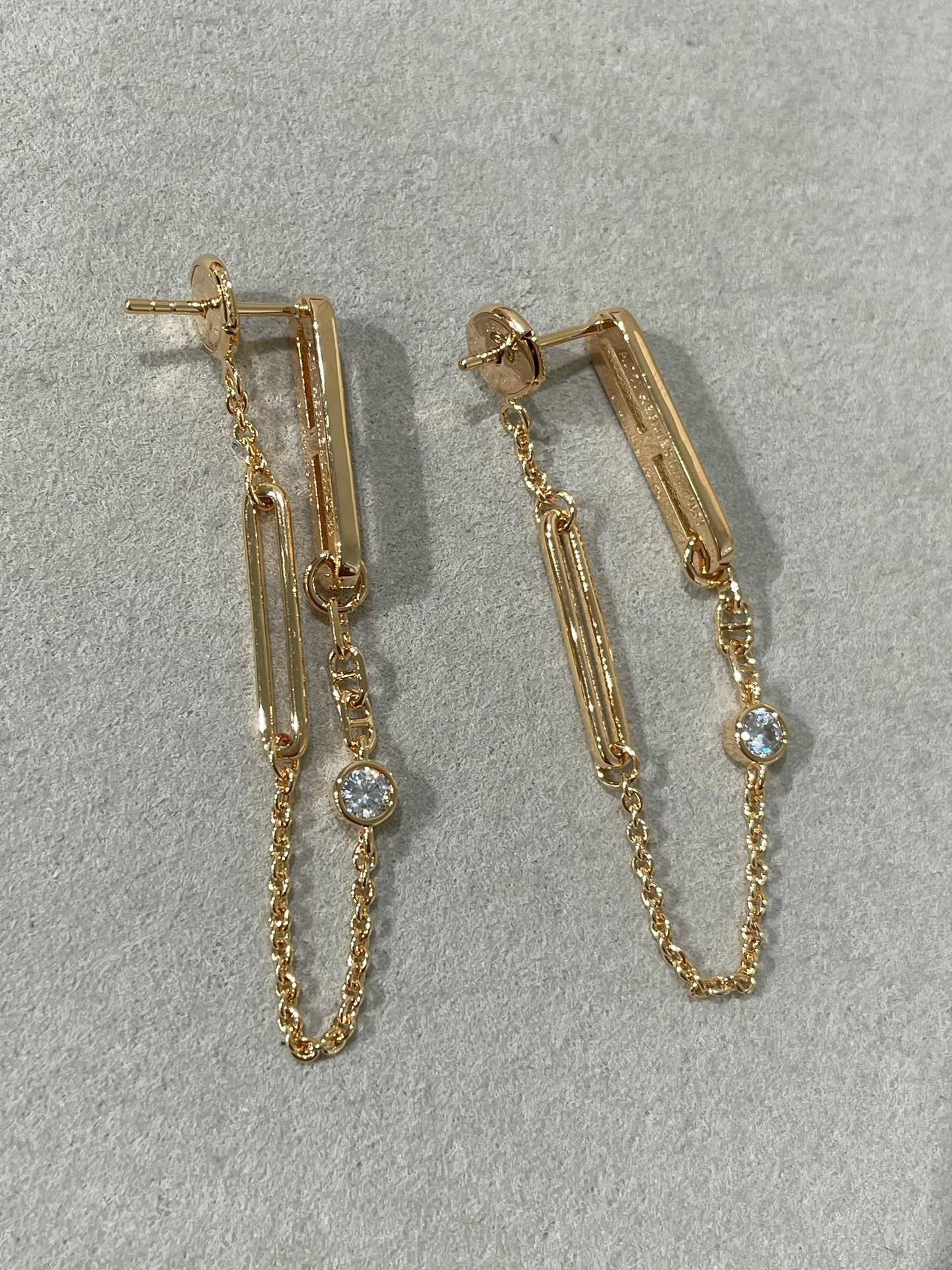 [⭐Luxery]CHAINE CHAOS DIAMOND DROP EARRINGS
