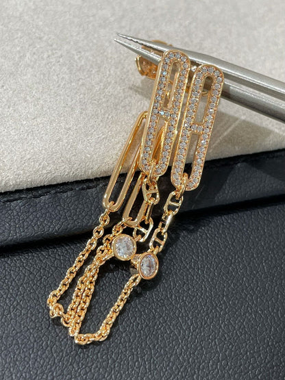 [⭐Luxery]CHAINE CHAOS DIAMOND DROP EARRINGS