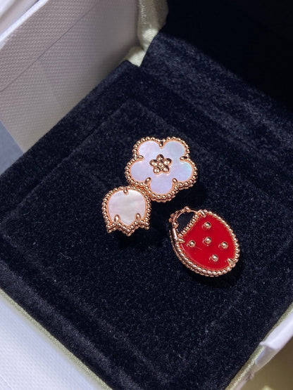 [⭐Luxery]LUCKY 3 MOTIF ROSE GOLD RING