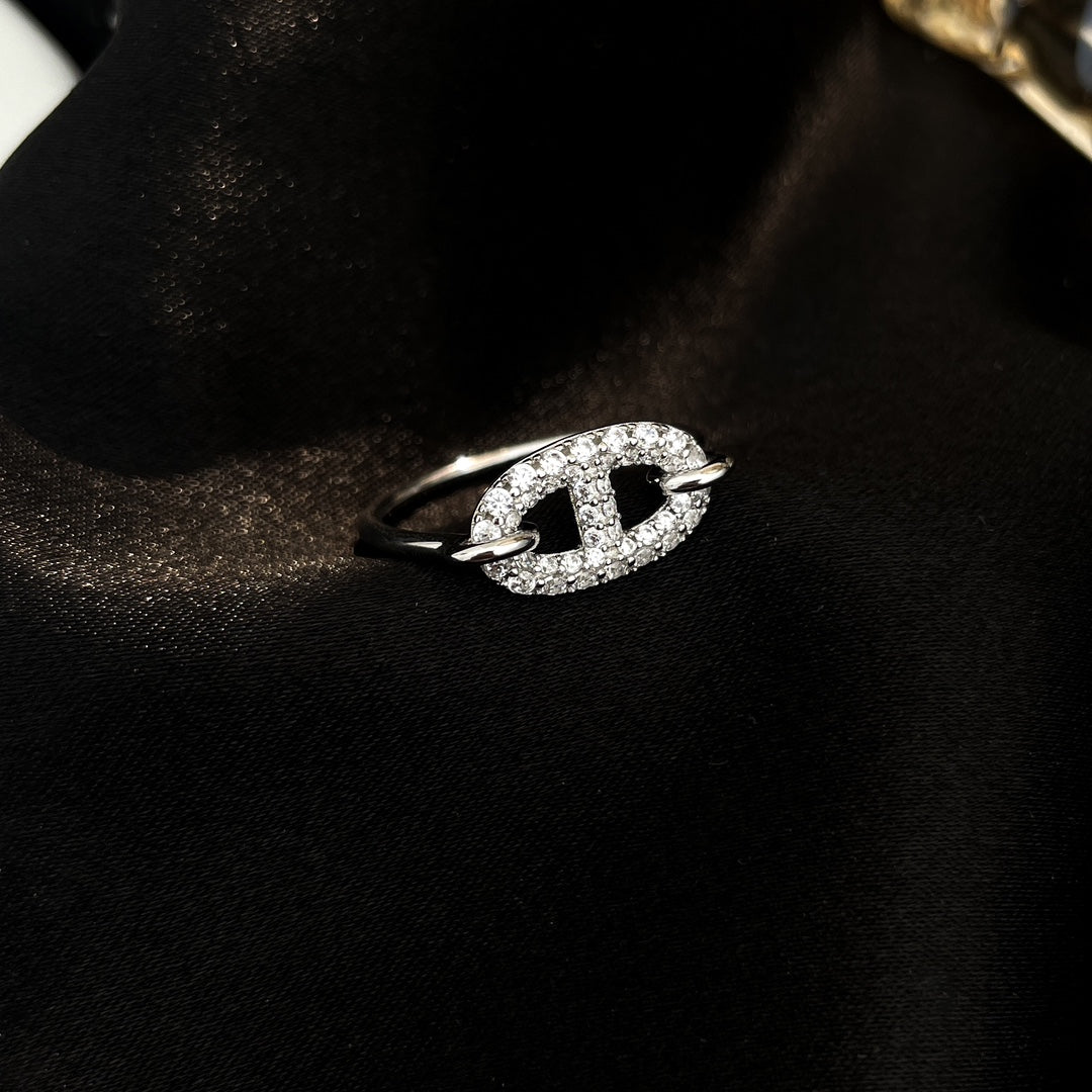 [⭐Luxery]RONDE SMALL SILVER DIAMOND RING
