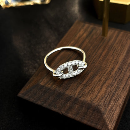 [⭐Luxery]RONDE SMALL SILVER DIAMOND RING