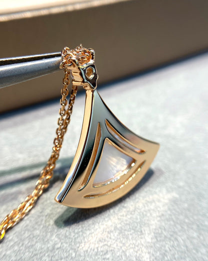 [⭐Luxery]DREAM MOP DIAMOND PAVED PINK GOLD NECKLACE
