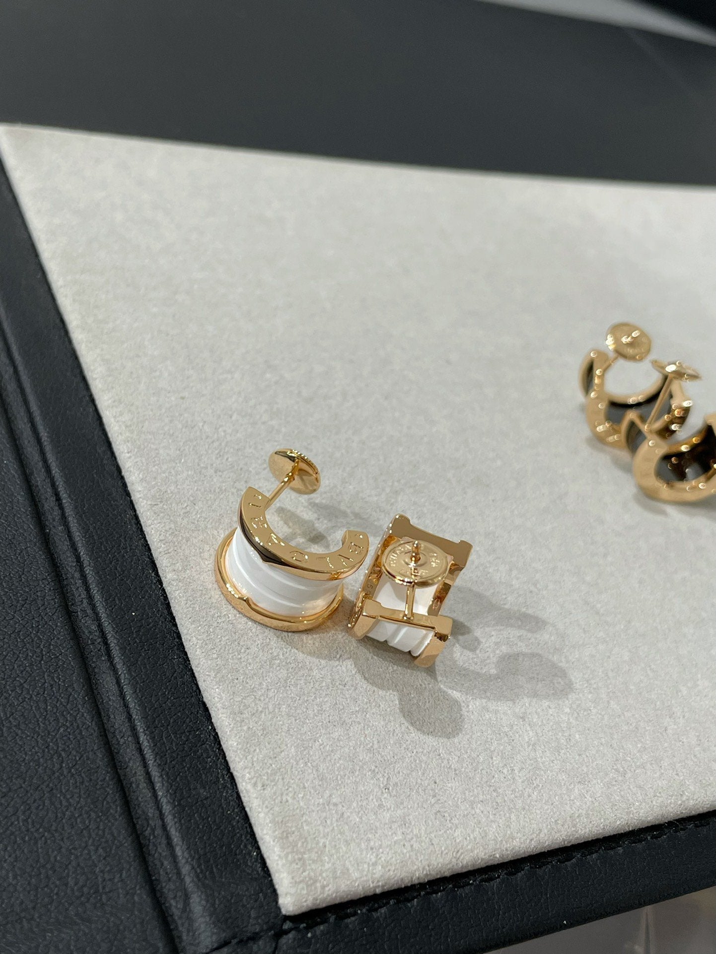 [⭐Luxery]ZERO 1 PINK GOLD CERAMIC EARRINGS