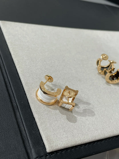 [⭐Luxery]ZERO 1 PINK GOLD CERAMIC EARRINGS