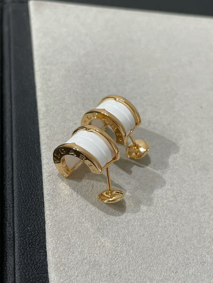 [⭐Luxery]ZERO 1 PINK GOLD CERAMIC EARRINGS