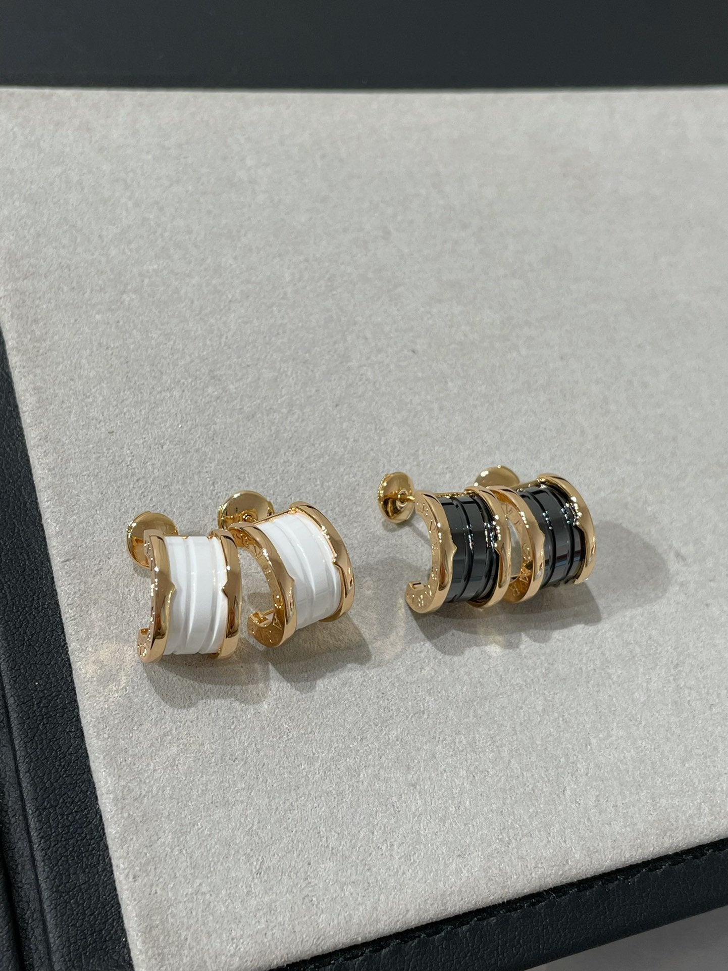 [⭐Luxery]ZERO 1 PINK GOLD CERAMIC EARRINGS