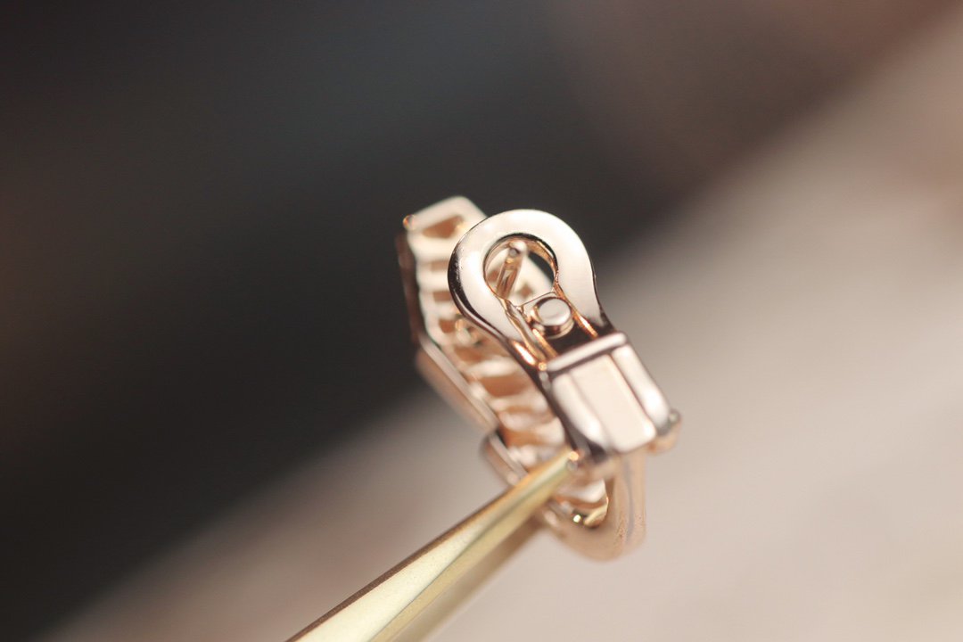 [⭐Luxery]SERPENT PINK GOLD DIAMOND EARRINGS