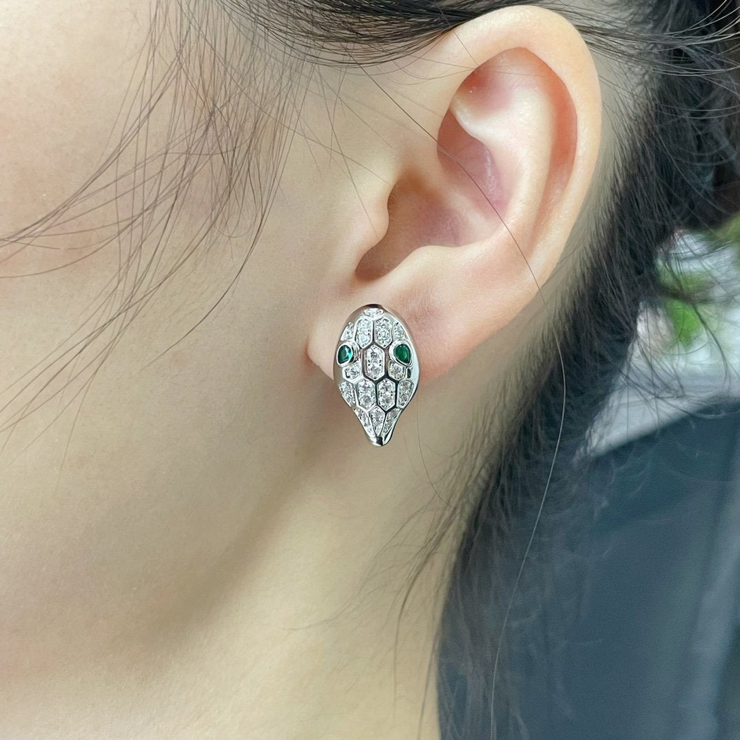 [⭐Luxery]SERPENT DIAMOND STUD EARRINGS