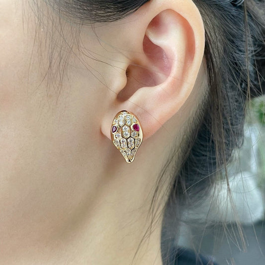 [⭐Luxery]SERPENT DIAMOND STUD EARRINGS