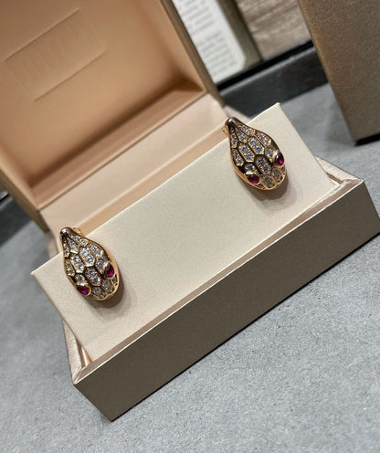 [⭐Luxery]SERPENT DIAMOND STUD EARRINGS